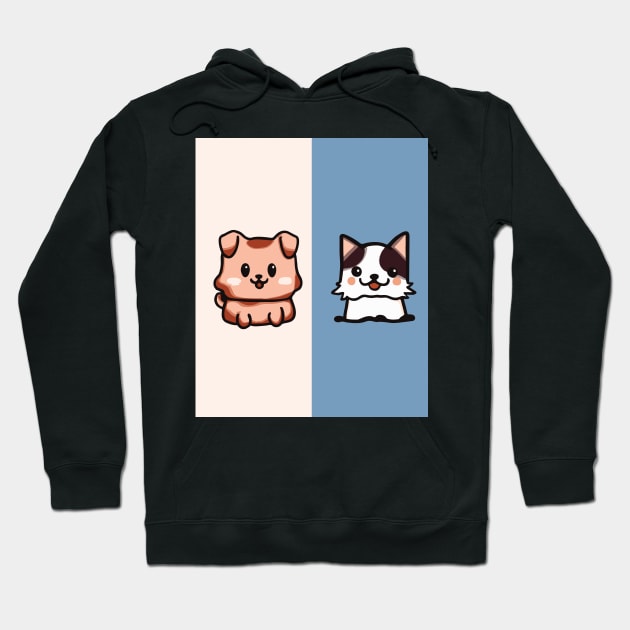 Cat and Dog Friendship Hoodie by Kawaii Bomb